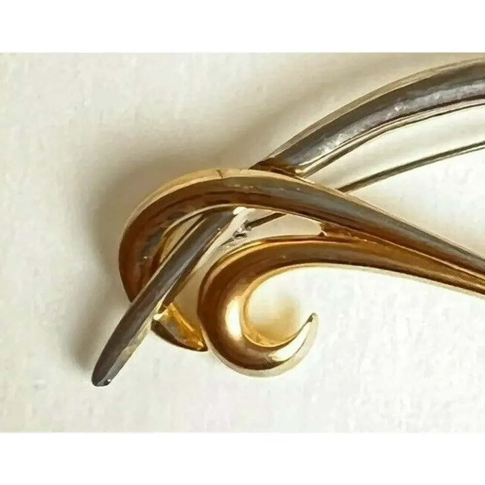 Modern Swirl Brooch Pin Costume Jewelry Gold Metal Lapel Pin Unisex Career 3